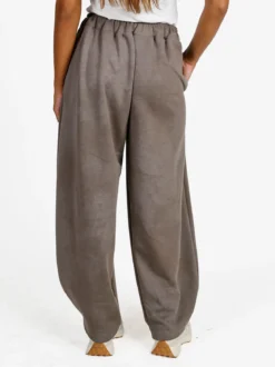 Solada Pantaloni donna a palloncino con coulisse - fango