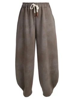 Solada Pantaloni donna a palloncino con coulisse - fango