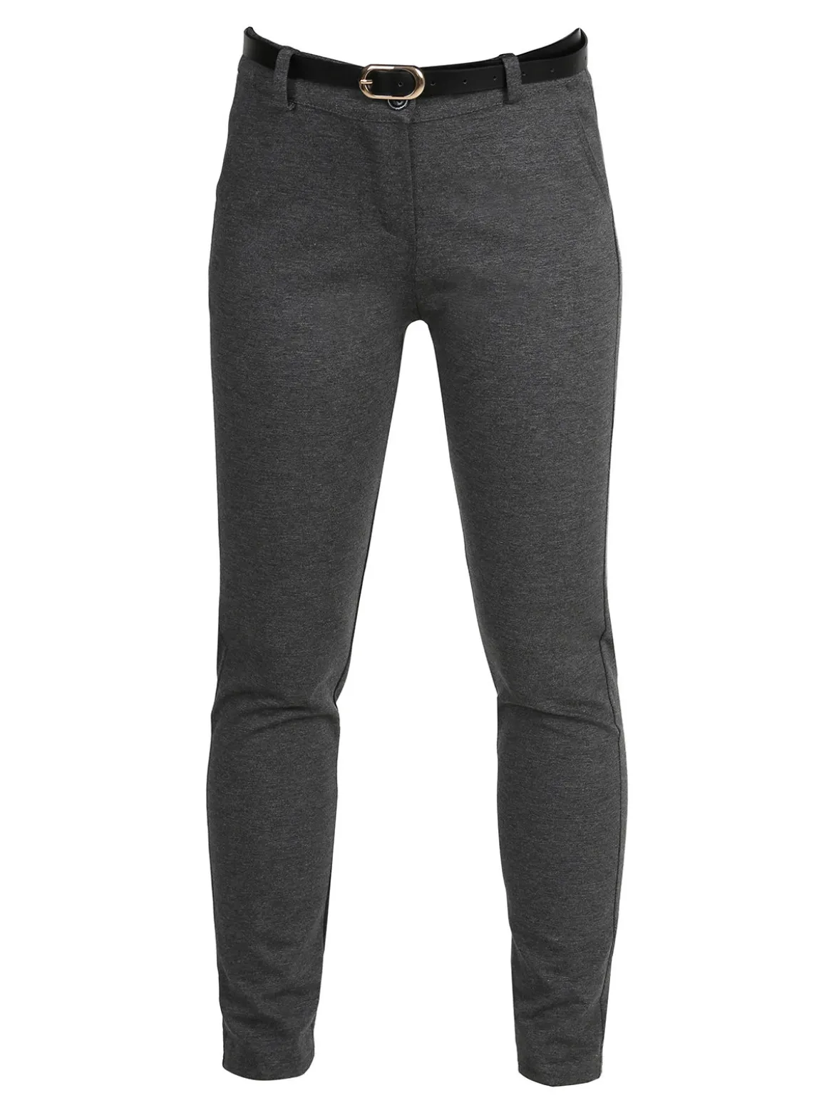 Solada Pantaloni donna a sigaretta con cintura - grigio scuro