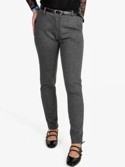 Solada Pantaloni donna a sigaretta con cintura - grigio scuro