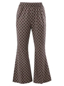 Solada Pantaloni donna a zampa con stampa geometrica - multicolore