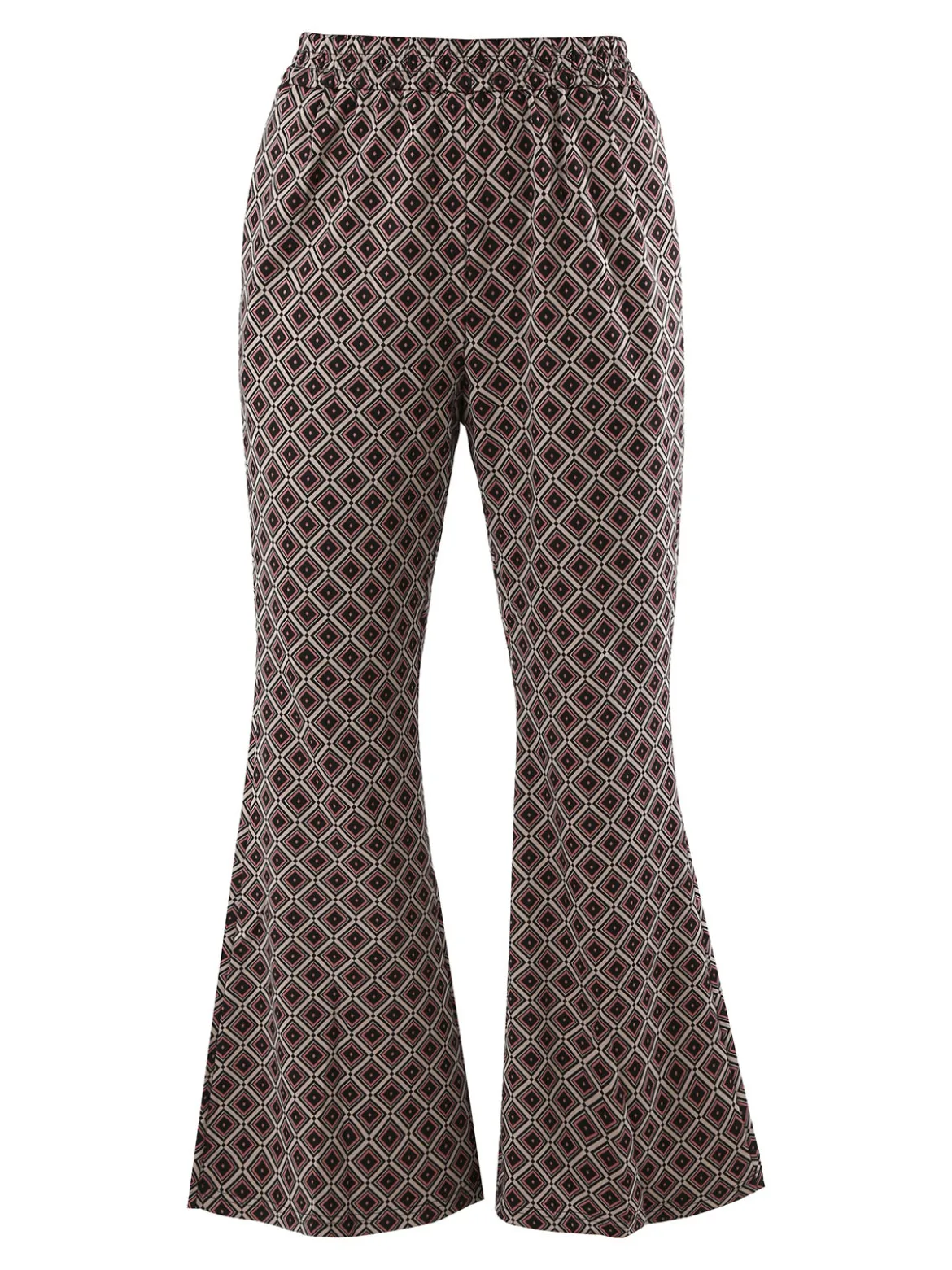 Solada Pantaloni donna a zampa con stampa geometrica - multicolore