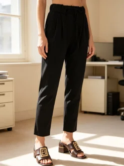 Solada Pantaloni donna con coulisse - nero