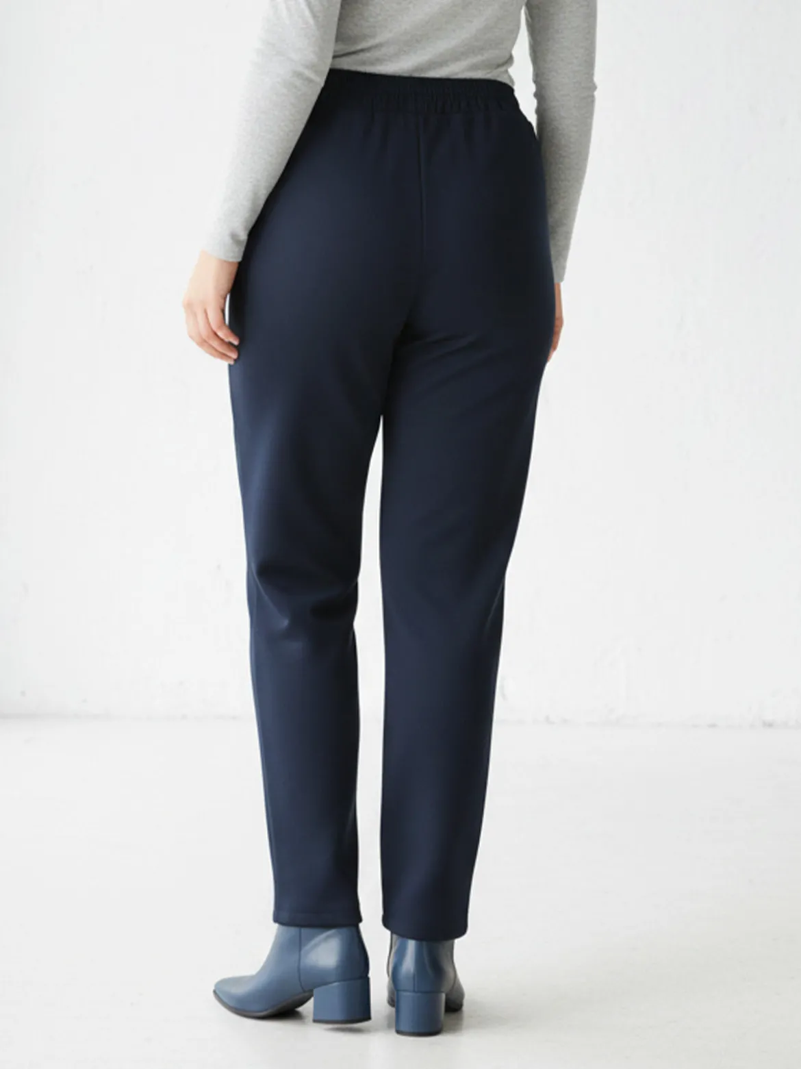 Solada Pantaloni donna con elastico in vita taglie forti - blu scuro