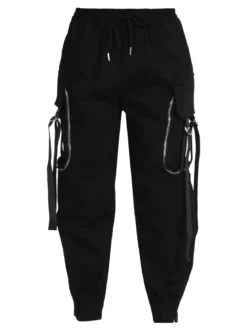 Solada Pantaloni donna con tasconi e coulisse - nero
