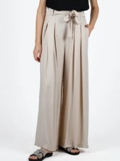 Solada Pantaloni donna con vita alta elastica e gamba larga