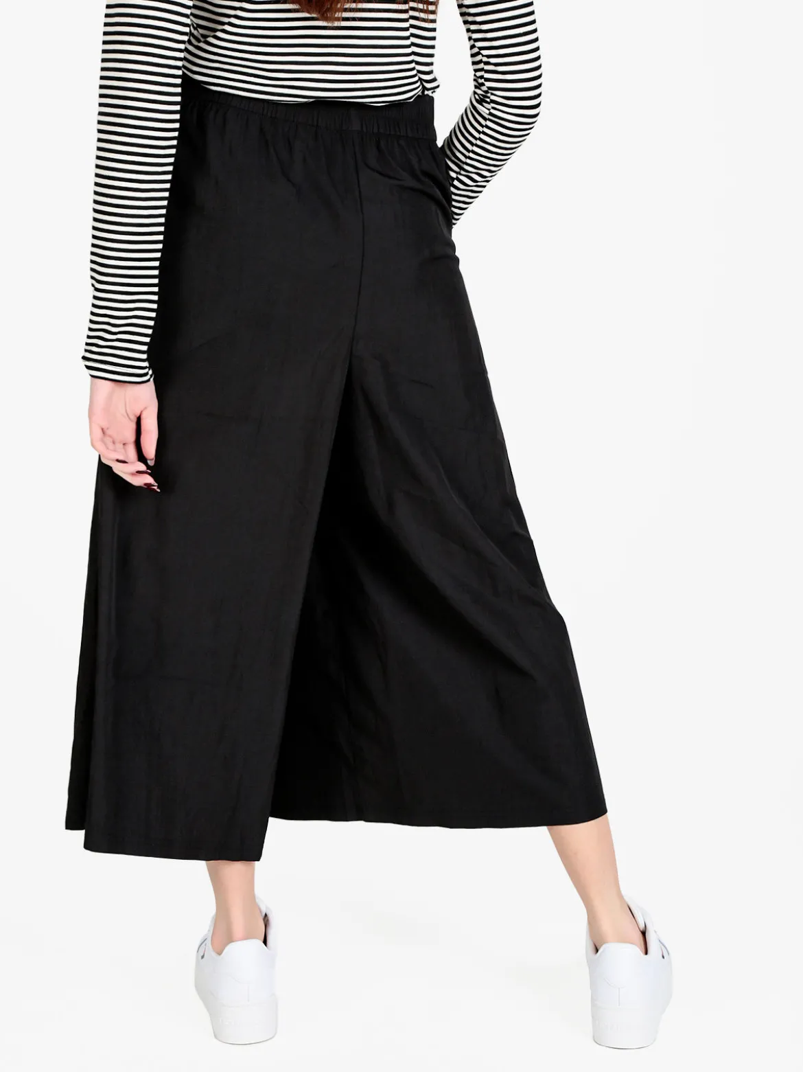 Solada Pantaloni donna cropped a palazzo effetto crespo