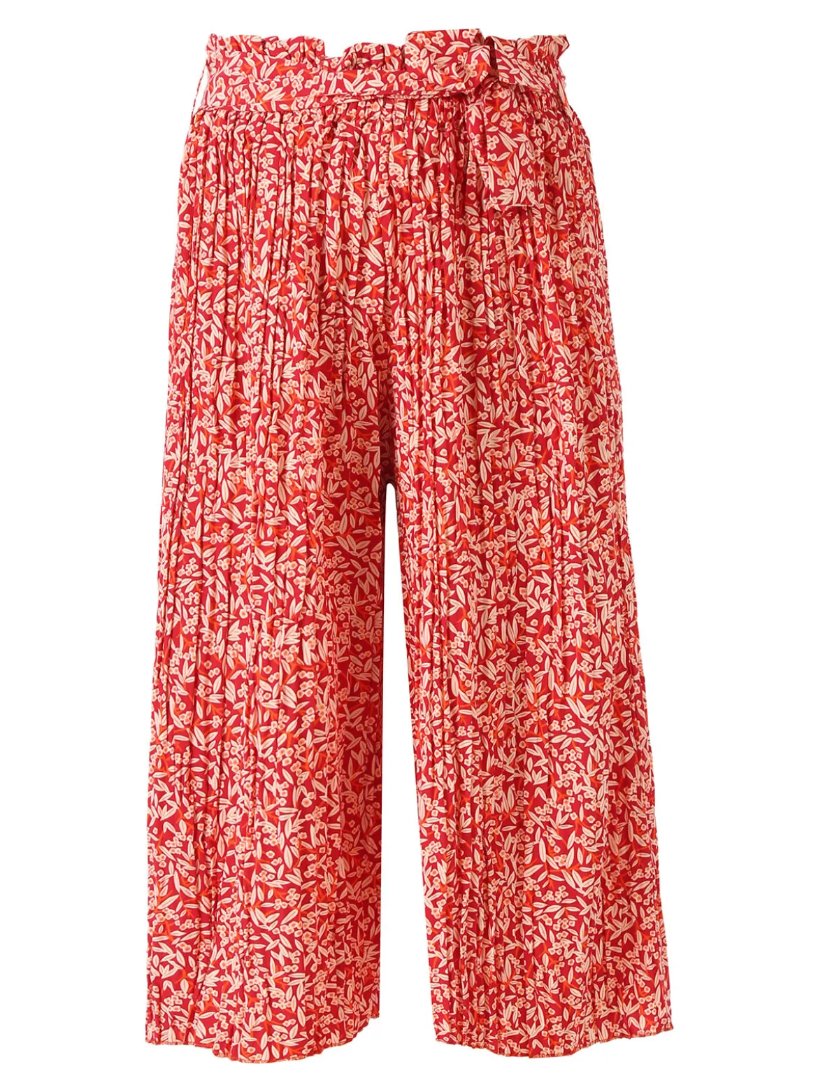 Solada Pantaloni donna culotte con stampa floreale - rosso