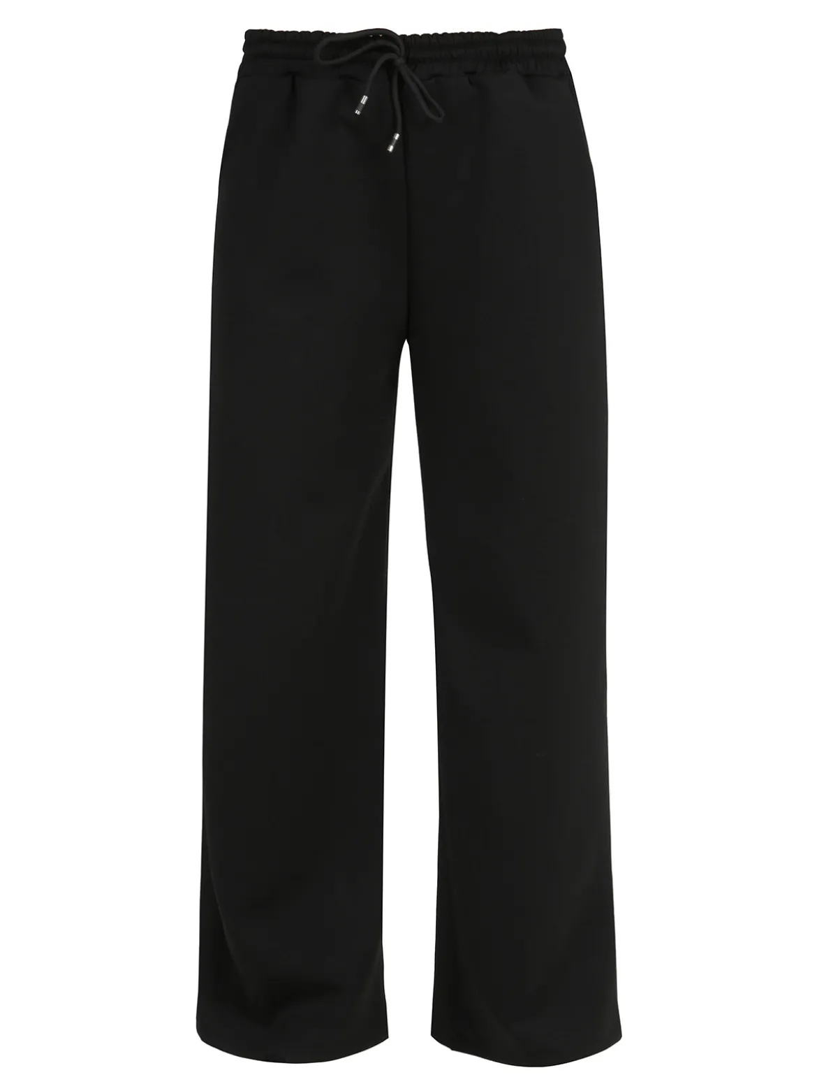Solada Pantaloni donna in felpa a gamba larga con coulisse - nero