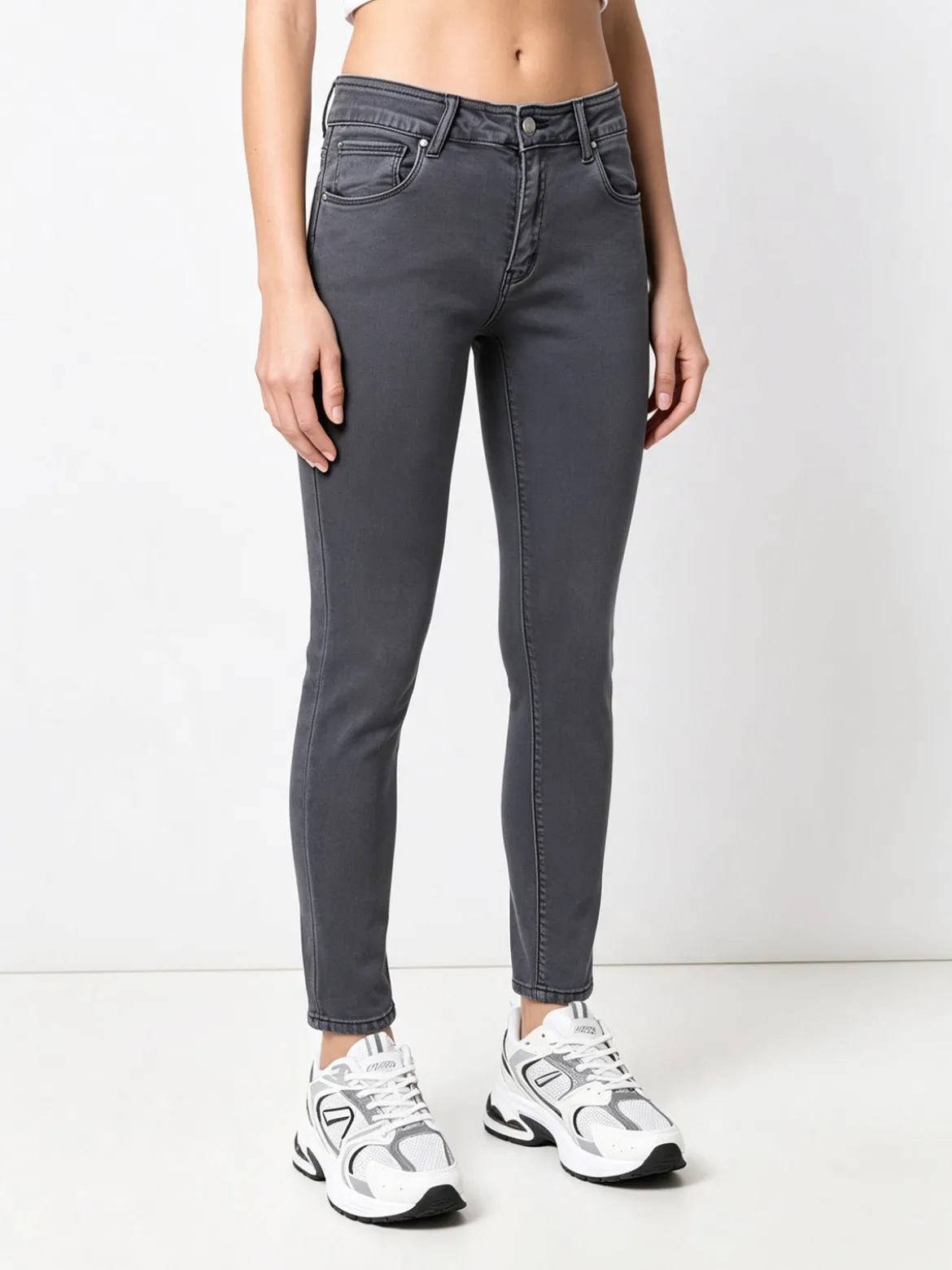 Solada Pantaloni donna jeans skinny taglie grandi - grigio