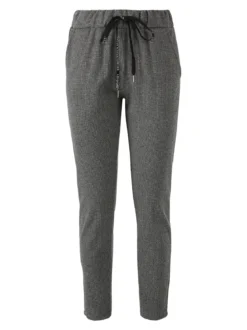 Solada Pantaloni donna jogger effetto flanella - nero