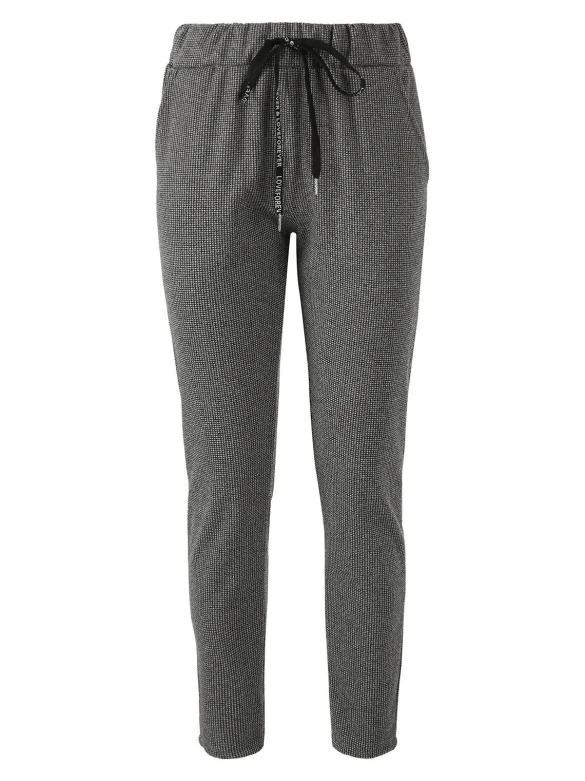Solada Pantaloni donna jogger effetto flanella - nero