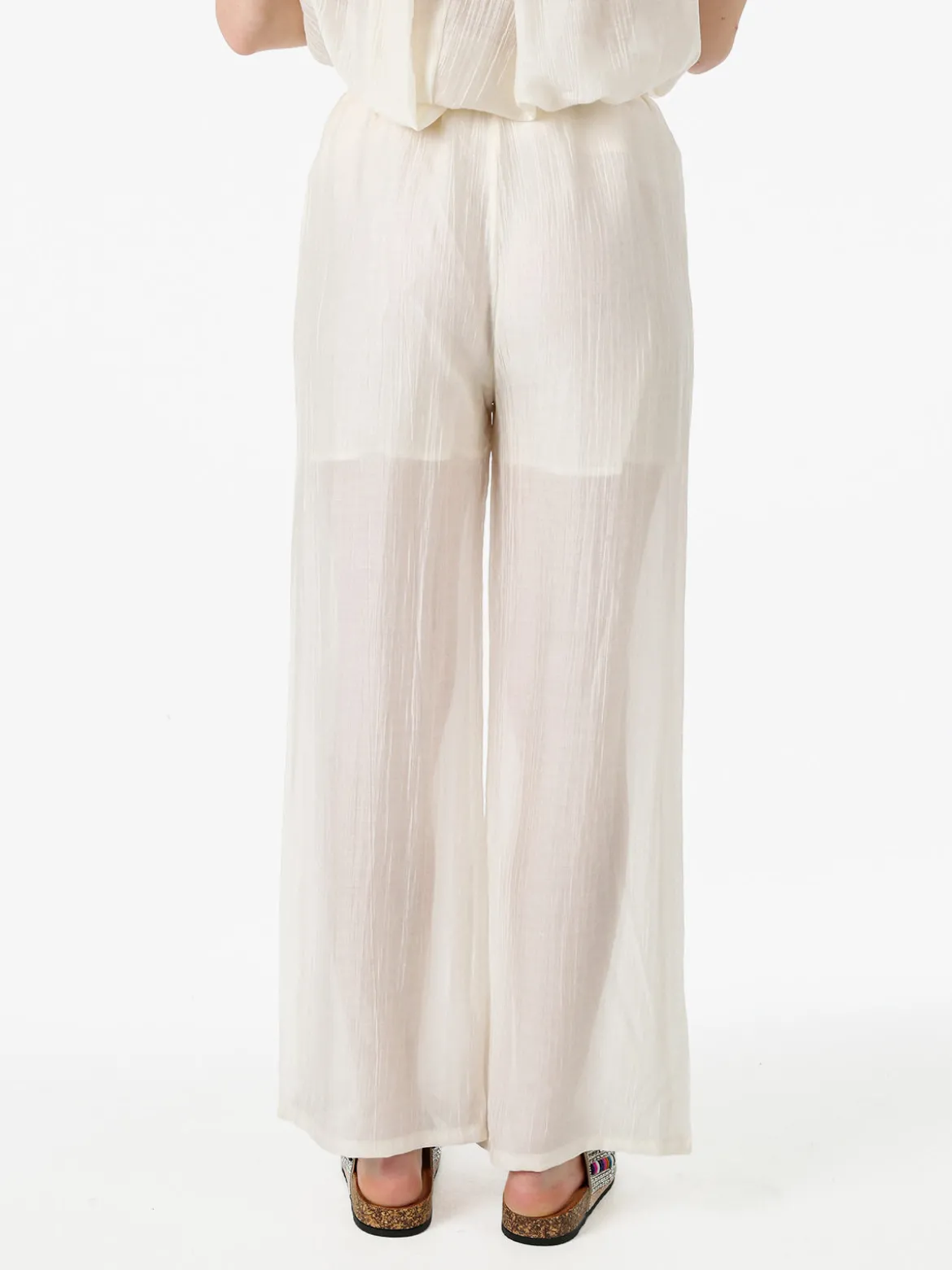 Solada Pantaloni donna leggeri a gamba larga - bianco