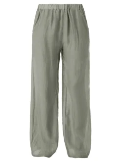 Solada Pantaloni donna leggeri a gamba larga - pistacchio