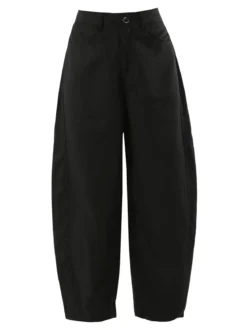 Solada Pantaloni donna leggeri a palloncino con vita alta - nero
