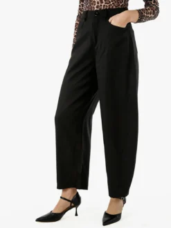 Solada Pantaloni donna leggeri a palloncino con vita alta - nero