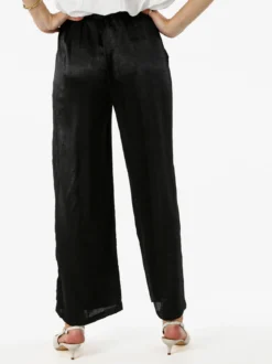 Solada Pantaloni donna leggeri effetto lucido - nero