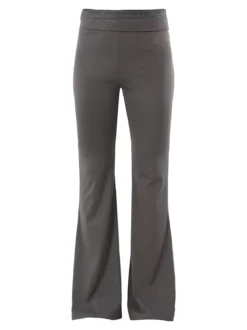 Solada Pantaloni eleganti a zampa con pizzo in vita - grigio