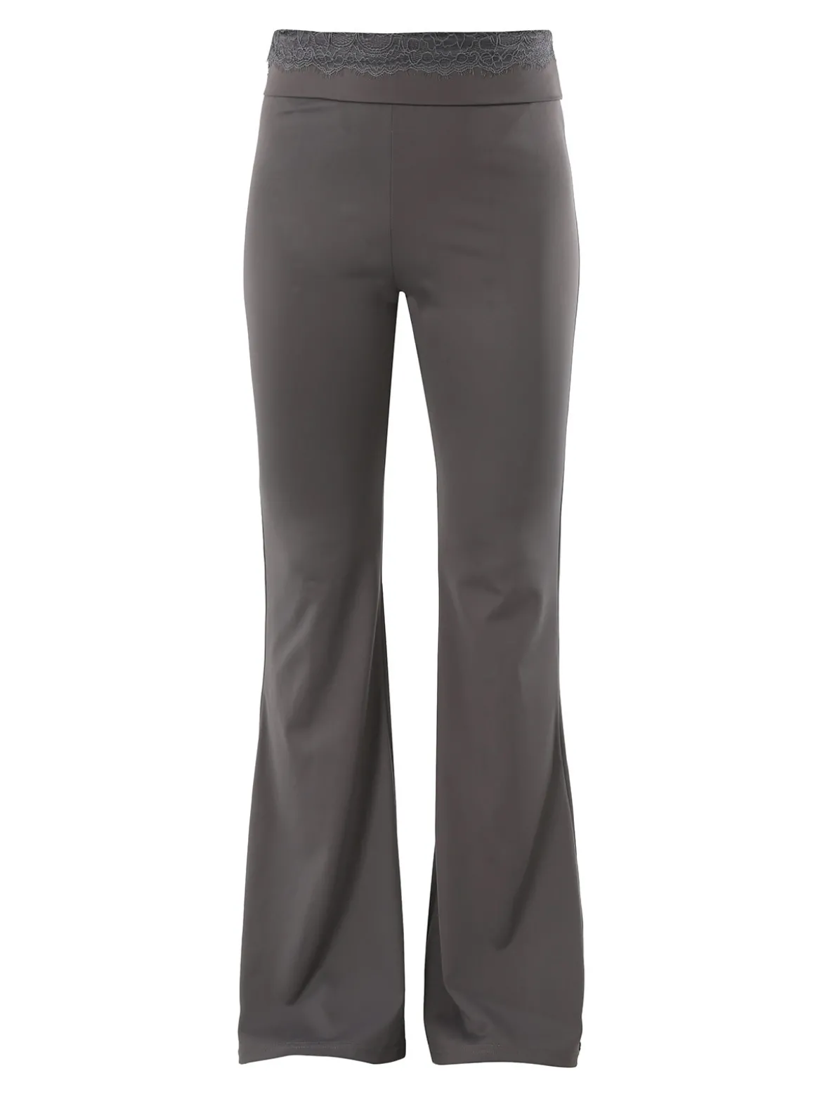 Solada Pantaloni eleganti a zampa con pizzo in vita - grigio
