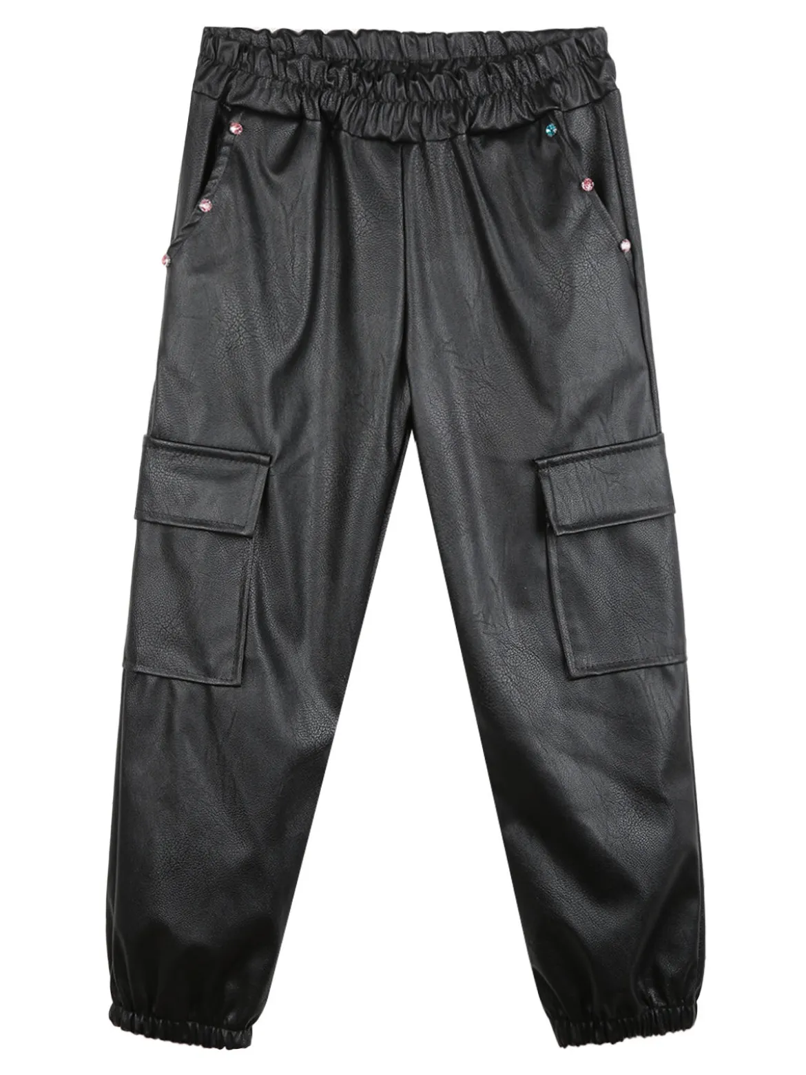 Solada Pantaloni in ecopelle da bambina con tasconi