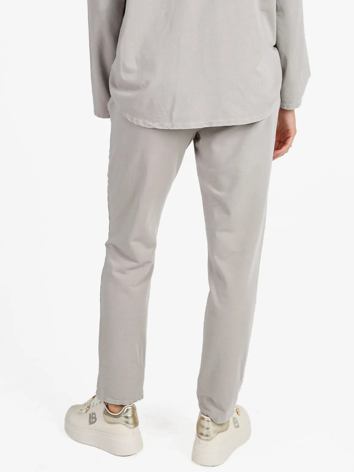 Solada Pantaloni sportivi da donna in cotone con coulisse - perla