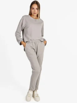 Solada Pantaloni sportivi da donna in cotone con coulisse - perla