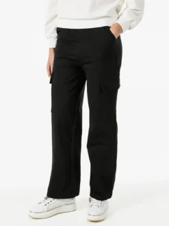 Solada Pantaloni tuta da donna con tasconi a gamba dritta - nero