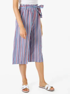 Solada Pinocchietti donna estivi con stampa a righe verticali - blu