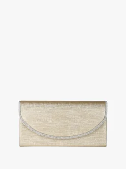 Solada Pochette donna glitter con profilo di strass - oro