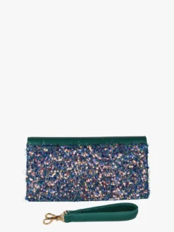 Solada Pochette gioiello da donna con paillettes - verde