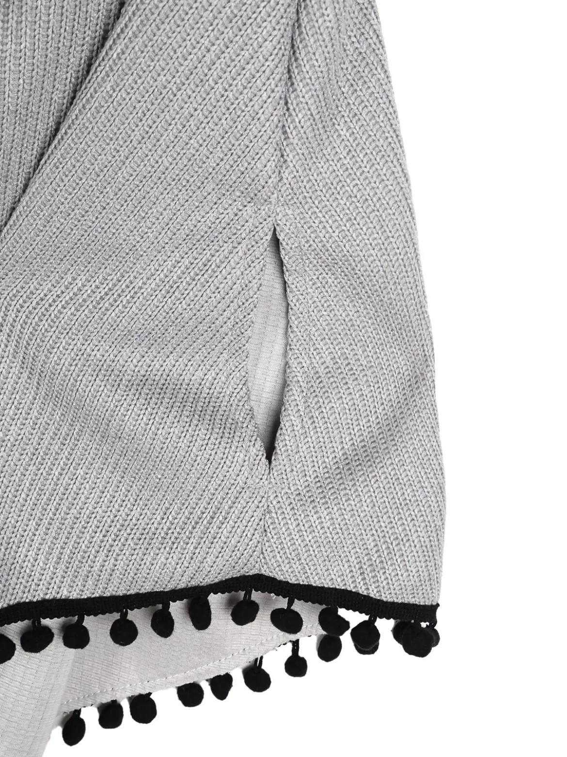 Solada Poncho da bambina con cappuccio e bordo in ecopelliccia