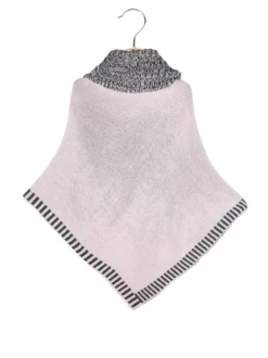 Solada Poncho da bambina in maglia con collo dolcevita