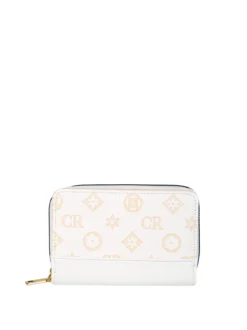 Solada Portafoglio da donna con stampa monogramma - bianco