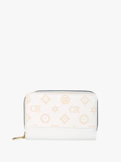 Solada Portafoglio da donna con stampa monogramma - bianco