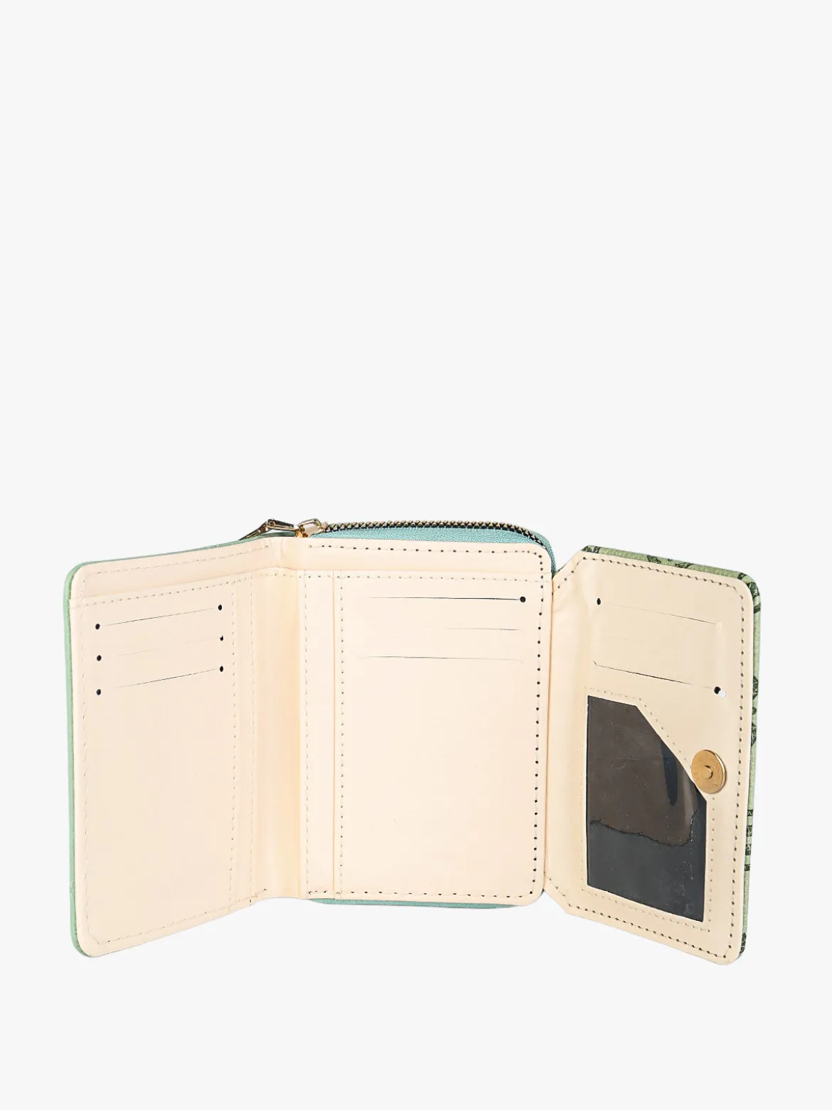 Solada Portafoglio mini da donna con stampa monogramma - pistacchio
