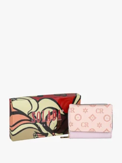 Solada Portafoglio mini da donna con stampa monogramma - rosa