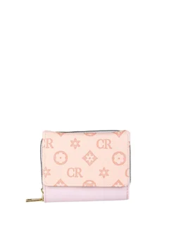 Solada Portafoglio mini da donna con stampa monogramma - rosa