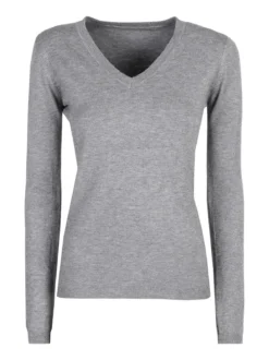 Solada Pullover donna con scollo a V - grigio