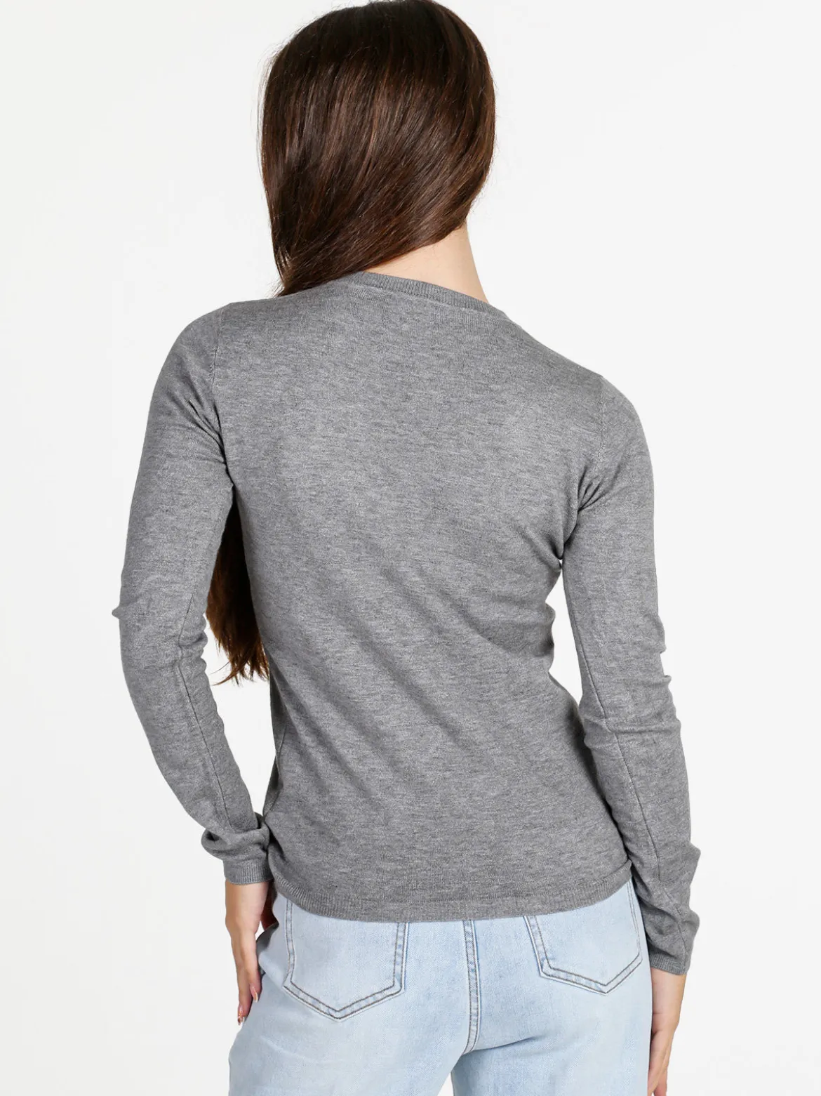 Solada Pullover donna con scollo a V - grigio