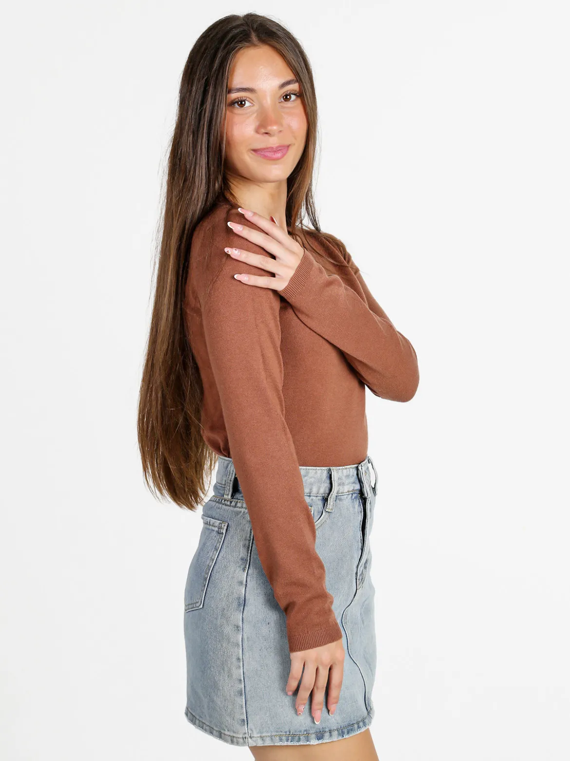 Solada Pullover donna con scollo a V - marrone
