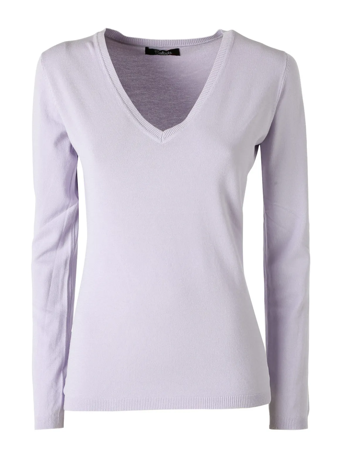 Solada Pullover donna in maglia scollo V - viola