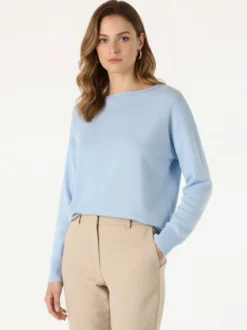 Solada Pullover donna oversize in maglia - azzurro