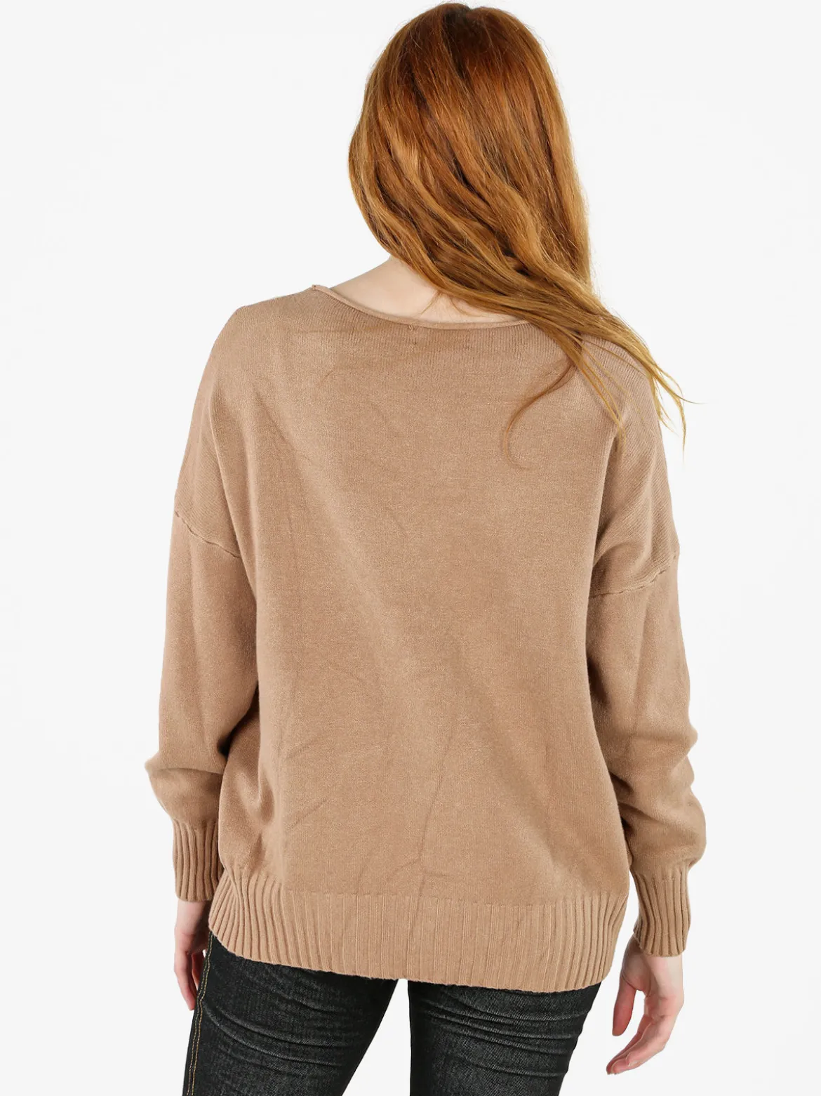 Solada Pullover donna oversize in maglia - cammello