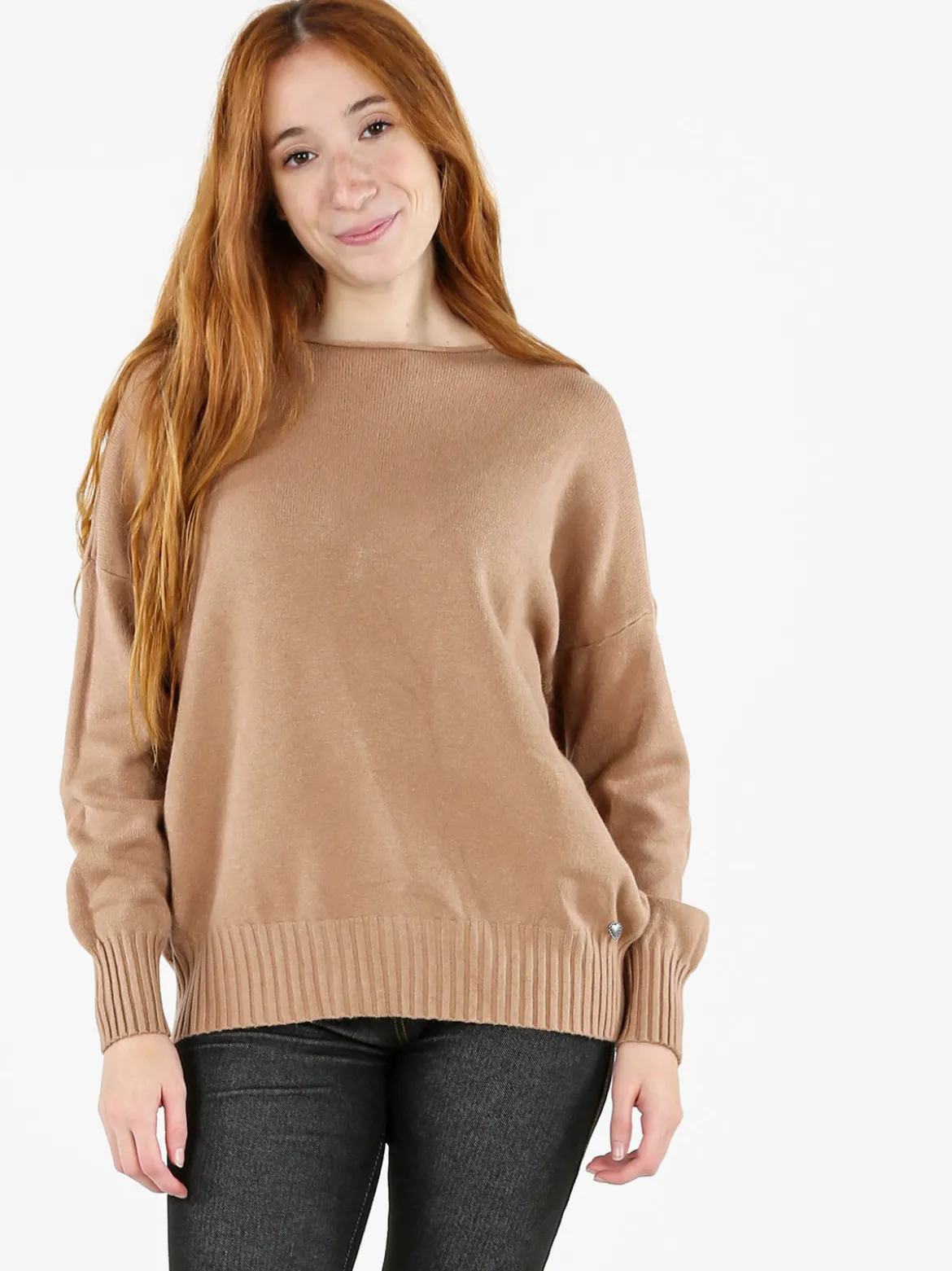 Solada Pullover donna oversize in maglia - cammello