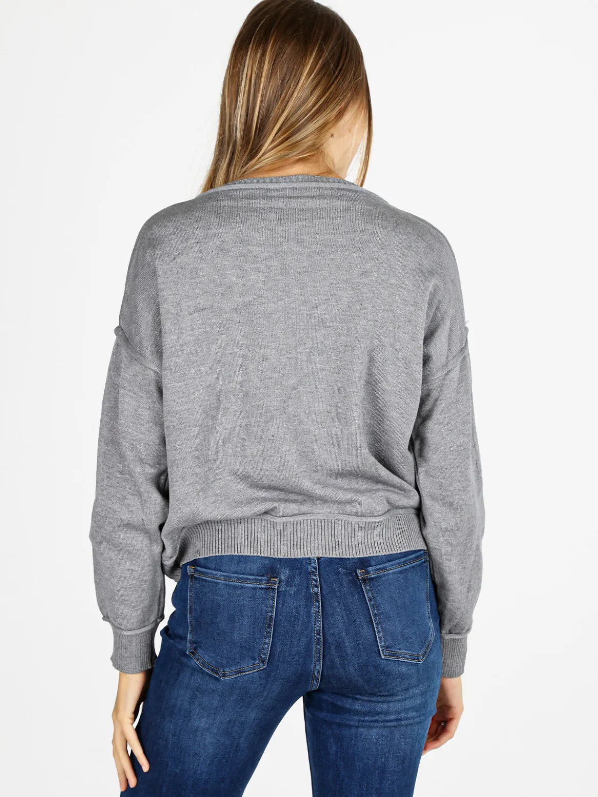 Solada Pullover oversize da donna in maglia - grigio