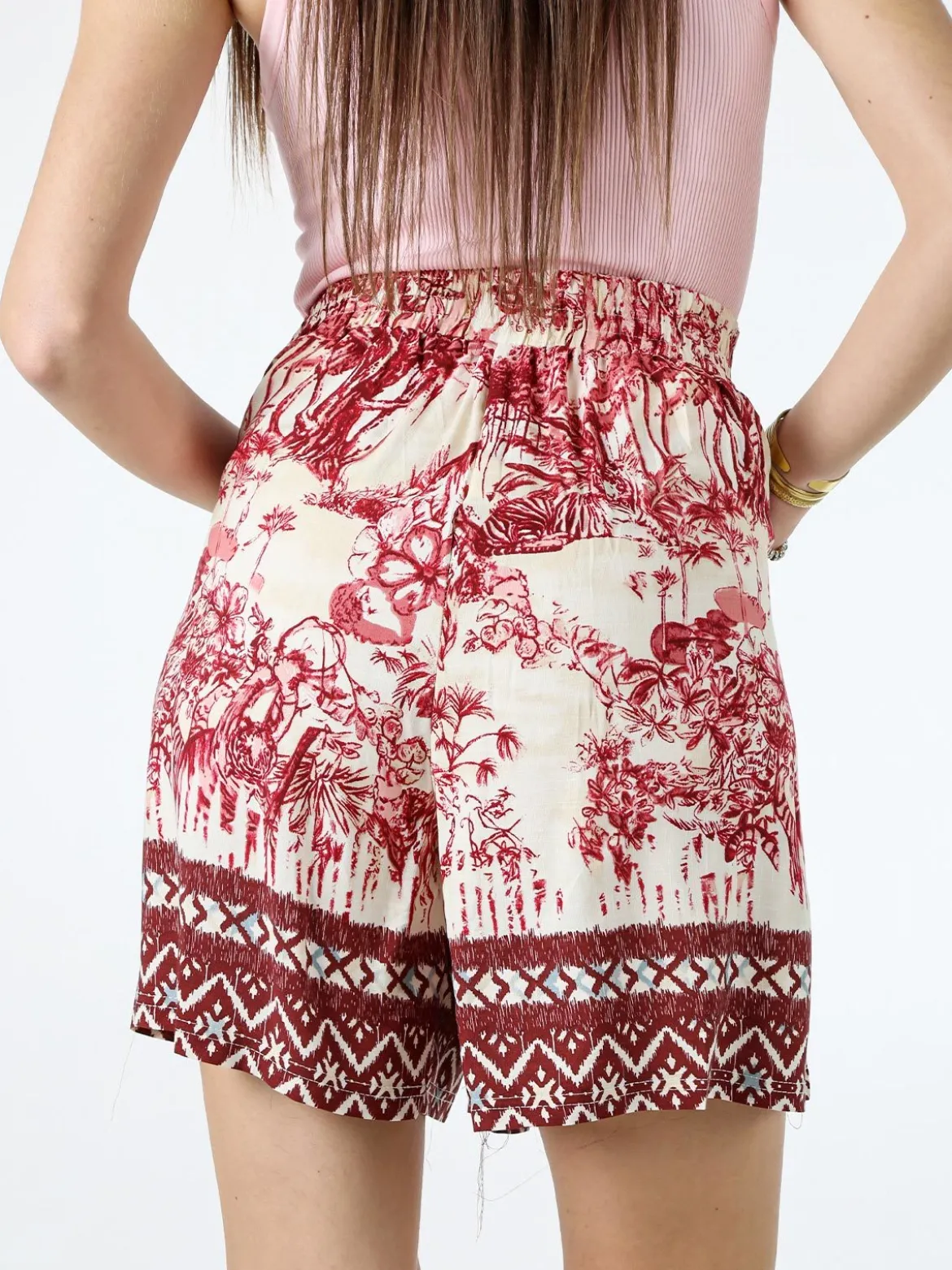 Solada Shorts donna con stampe - rosso