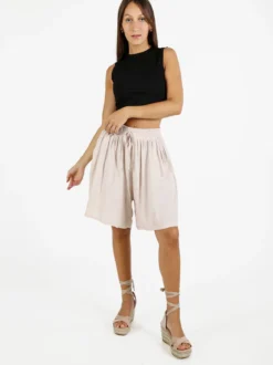 Solada Shorts donna in cotone a gamba larga
