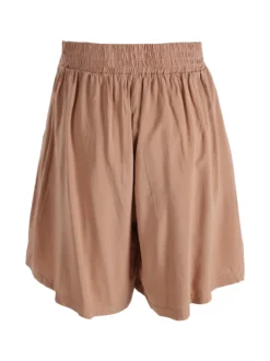 Solada Shorts donna in cotone a vita alta a gamba larga - cammello