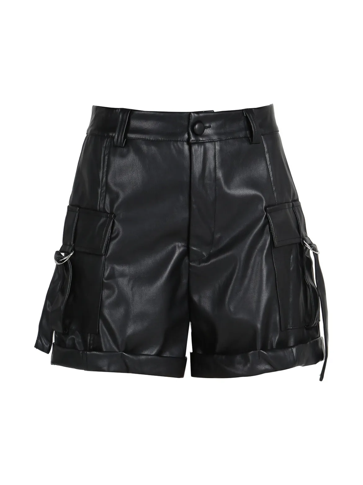 Solada Shorts donna in ecopelle a vita alta con tasconi