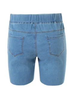 Solada Shorts donna in jeans con elastico in vita - blu chiaro